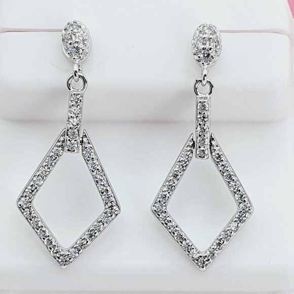 - "925 Sterling Silver Cubic Zirconia Earrings, U19254683 - Picture 9 of 10